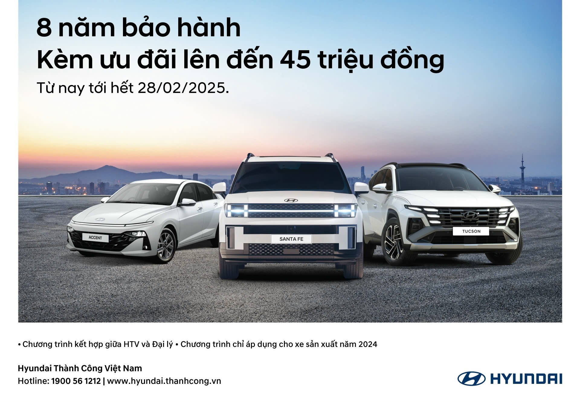 HYUNDAI THÀNH CÔNG TRIỂN KHAI CHƯƠNG TRÌNH ƯU ĐÃI KÉP BẢO HÀNH DÀI HẠN – GIẢM GIÁ ĐẾN 45 TRIỆU ĐỒNG